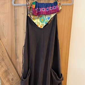 Free People romper jumpsuit FP black Wahed Black small worh 3 Scarves